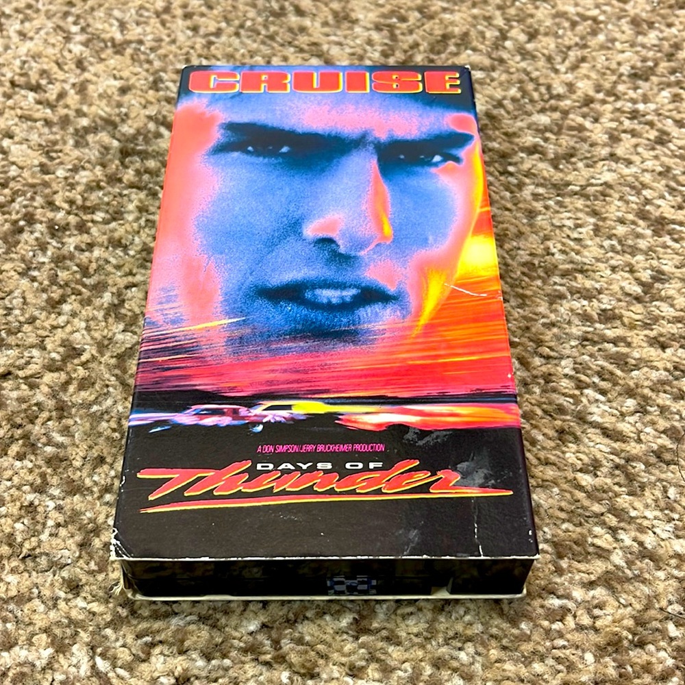 Tom cruise in days of thunder, VHS videotape